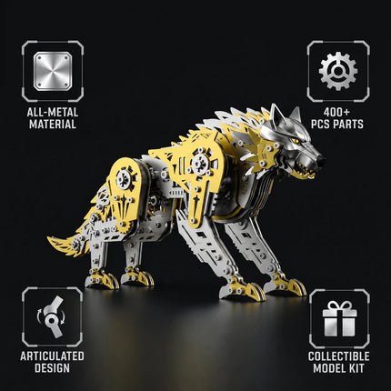 Mechanical Wolf 3D Metal Model Kit DIY Articulated Puzzle for Adults and Kids Floatingcity gear