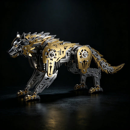 Mechanical Wolf 3D Metal Model Kit DIY Articulated Puzzle for Adults and Kids Floatingcity gear