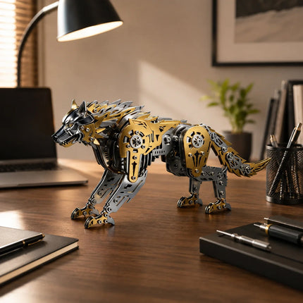 Mechanical Wolf 3D Metal Model Kit DIY Articulated Puzzle for Adults and Kids Floatingcity gear