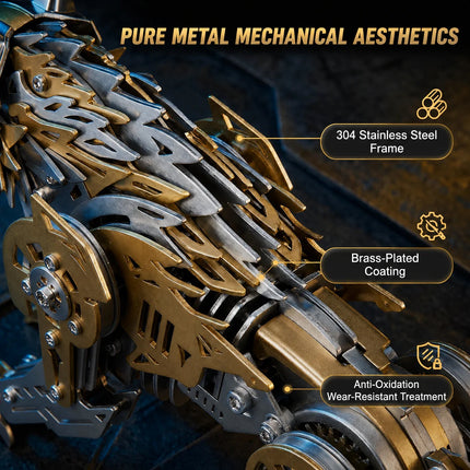 Mechanical Wolf 3D Metal Model Kit DIY Articulated Puzzle for Adults and Kids Floatingcity gear