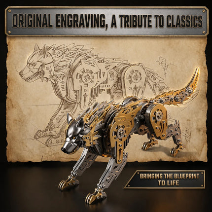 Mechanical Wolf 3D Metal Model Kit DIY Articulated Puzzle for Adults and Kids Floatingcity gear