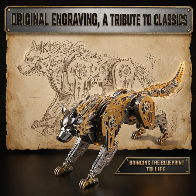 Mechanical Wolf 3D Metal Model Kit DIY Articulated Puzzle for Adults and Kids Floatingcity gear