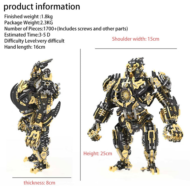 Mechanical Gorilla 3D Metal Model Kit DIY Articulated Puzzle for Adults and Kids Floatingcity gear