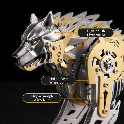 Mechanical Wolf 3D Metal Model Kit DIY Articulated Puzzle for Adults and Kids Floatingcity gear
