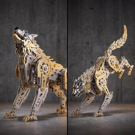 Mechanical Wolf 3D Metal Model Kit DIY Articulated Puzzle for Adults and Kids Floatingcity gear