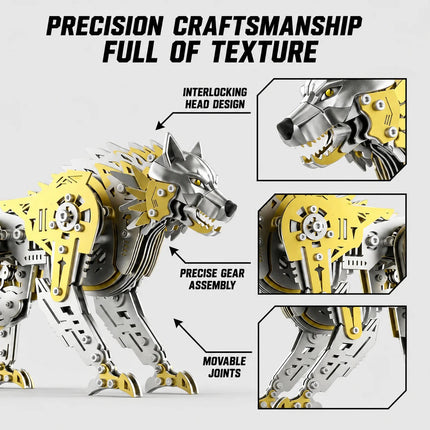 Mechanical Wolf 3D Metal Model Kit DIY Articulated Puzzle for Adults and Kids Floatingcity gear