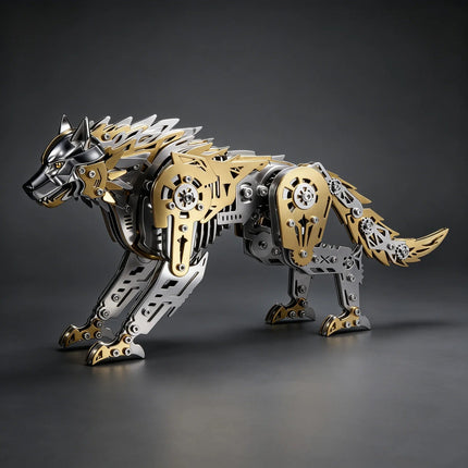 Mechanical Wolf 3D Metal Model Kit DIY Articulated Puzzle for Adults and Kids Floatingcity gear