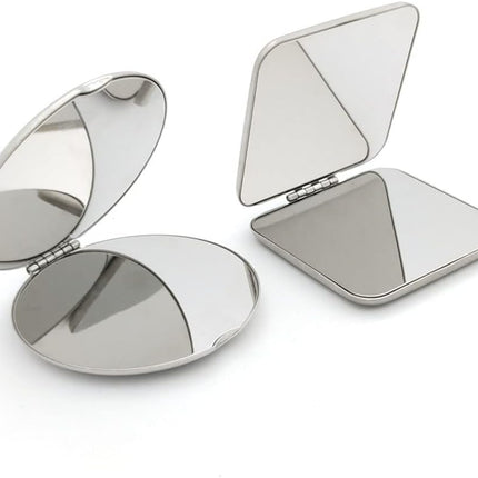 Stainless steel folding mirror, double-sided pocket mirror, non-breakable mirror Floatingcity