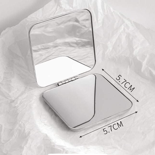 Stainless steel folding mirror, double-sided pocket mirror, non-breakable mirror Floatingcity