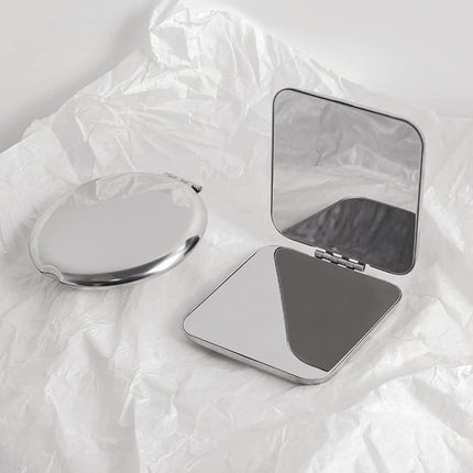 Stainless steel folding mirror, double-sided pocket mirror, non-breakable mirror Floatingcity