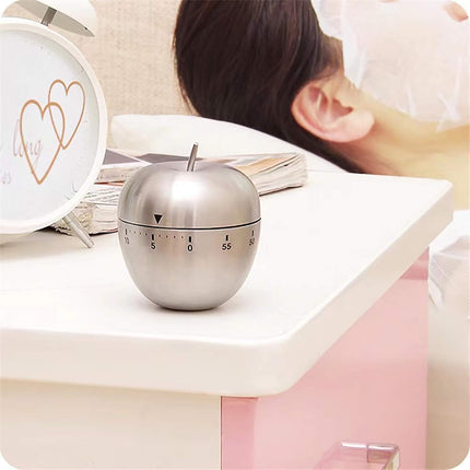 Egg  Apple Timer Stainless Steel Mechanical Rotating Alarm Floatingcity