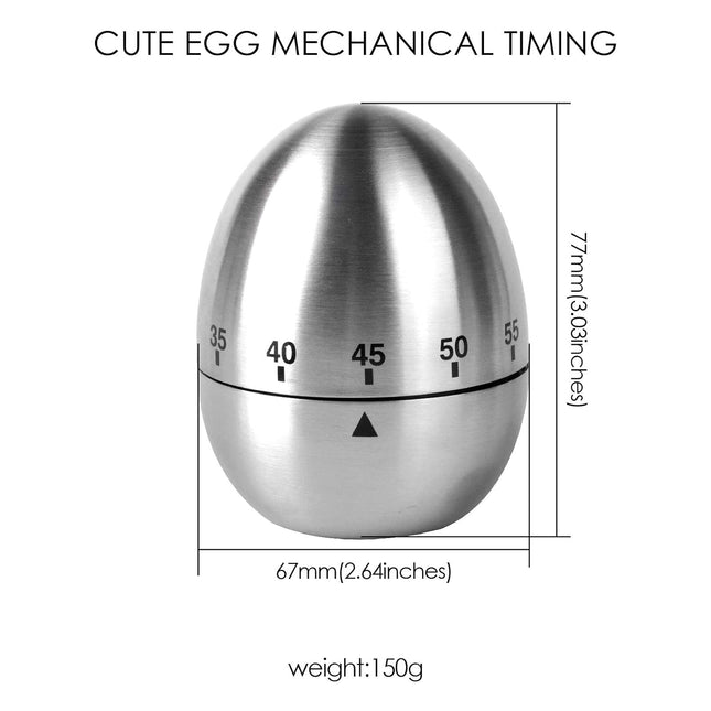 Egg  Apple Timer Stainless Steel Mechanical Rotating Alarm Floatingcity