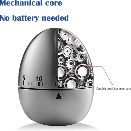 Egg  Apple Timer Stainless Steel Mechanical Rotating Alarm Floatingcity